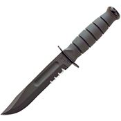 Ka-Bar 1259 Short Serrated Kydex Carbon Fixed Blade Knife Oval Kraton Handles