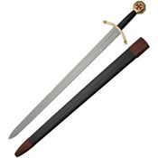 Pakistan 910951 Knight Of Templar Satin Fixed Blade Knife Black Handles