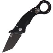 Spartan SFBL9BK Shoto Black Stonewash Knife Black Handles