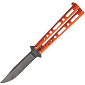 Bear & Son 117ORSW Butterfly Black Stonewash Knife Orange Handles