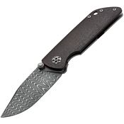 Boker 110662DAM M4 Damascus Sherman Framelock Knife Black Handles