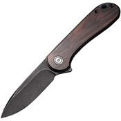 Civivi 907W Elementum II Black Stonewashed Knife Wood Handles