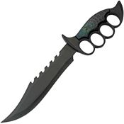 China Made 211530CC Bowie Black Fixed Blade Knife Creepy Crawler Black Handles