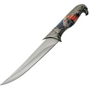 China Made 211533 Eagle Bowie Fixed Blade Knife Silver Handles