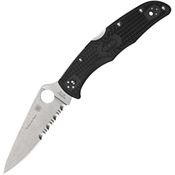 Spyderco 10FPSBKBL Endura 4 Part Serrated VG-10 Lockback Knife Black Handles