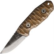 Wander Tactical 206 Menoceras Small Black Fixed Blade Knife Blue-Gray Handles