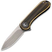 Civivi Knives 18062Q1 Mini Elementum Sandvik Knife Brass Handles