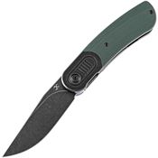 Kansept Knives 2025A6 Reverie Black Knife Green Handles