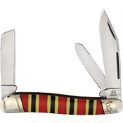Rough Rider Knives 2275 Texas Stockman Coral Snake Knife Black, Red/Yellow Handles