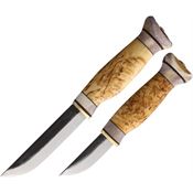 Wood Jewel Knives 23K Fixed Blade Set Curly