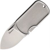 Albainox 18654 Dog Tag Framelock Knife Brushed Stainless Handles