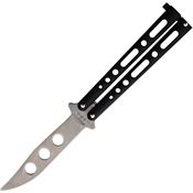 Bear & Son 117TBSW Butterfly Trainer Black SW Satin Knife Black Handles