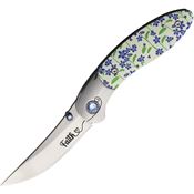 Brighten Blades 003 Faith Linerlock Knife Purple Flower Handles