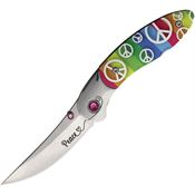 Brighten Blades 009 Peace Linerlock Knife Rainbow Handles