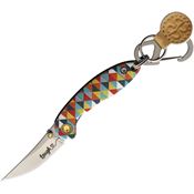 Brighten Blades 013 Laugh Keychain Framelock Knife Geometric Artwork Handles