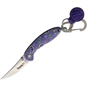 Brighten Blades 014 Happy Keychain Framelock Knife Purple Paisley Handles