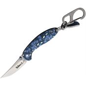 Brighten Blades 022 Believe Keychain Framelock Knife Black/Purple Flower Handles