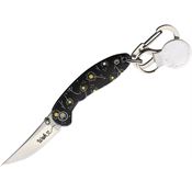 Brighten Blades 023 Wish Keychain Framelock Knife Black/Yellow Flower Handles