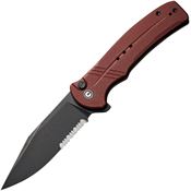 Civivi 20038E2 Cogent Button Lock Black Stonewash Knife Burgundy Handles