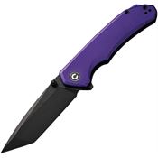 Civivi 2023D Brazen Black Stonewashed Linerlock Knife Purple Handles