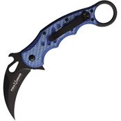 Fox 479BLT Karambit Black Knife Blue Twill Carbon Fiber Handles