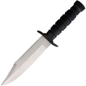 Fox 698 Military Explorer Satin Fixed Blade Knife Black Handles