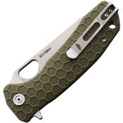 Honey Badger  1290 Large Leaf Linerlock Knife Green Handles