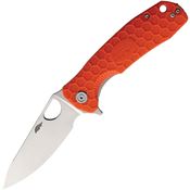 Honey Badger  1293 Large Leaf Linerlock Knife Orange Handles