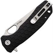 Honey Badger  1288 Large Leaf Linerlock Knife Black Handles