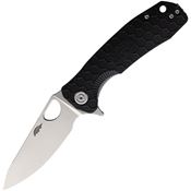 Honey Badger 1298 Medium Leaf Linerlock Knife Black Handles