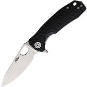 Honey Badger  1308 Small Leaf Linerlock Knife Black Handles