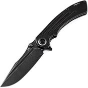 Kansept  1032A1 Pretatout Black Framelock Knife Black Stonewashed Handles