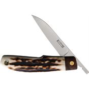Kotoh  422521 KOT422521 Satin Folding Knife Stag Handles