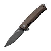 Lion Steel T01AEB Myto Black Stonewashed Framelock Knife Brown Earth Aluminum Handles