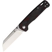 QSP Knife 130TRD Penguin Linerlock Knife Black/Red/Carbon Fiber Handles