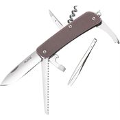 RUIKE M32N M32 Medium Satin Folding Knife Brown Handles