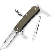 RUIKE M21G M21 Medium Satin Folding Knife Green Handles