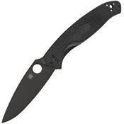 Spyderco 142PBBK Resilience Black Linerlock Knife Black Handles