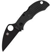 Spyderco MBKWPBK Manbug Black Wharncliffe Lockback Knife Black Handles