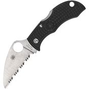 Spyderco MBKWS Manbug Serrated Lockback Knife Black Handles