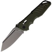 S-TEC S016GN Rapid Lock Bead Blast Knife Green Handles