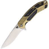 V NIVES 16TICFPGD Tectonic Linerlock Knife Carbon Fiber Gold Handles