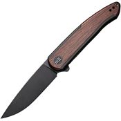 We 200433 Smooth Sentinel Black Framelock Knife Black/Wood Handles