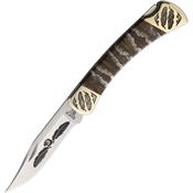 Yellowhorse 375 Eagle and Feather Custom Buck 110 Lockback Knife Mammoth Handles