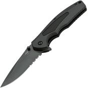 Boker Plus 01BO506 NGA Black Part Serrated Knife Black Handles