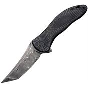 Civivi 20075BDS1 Synergy3 Damascus Tanto Knife Carbon Fiber Handles