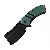 Kansept 1030A1 XL Korvid Black Linerlock Knife Green Handles