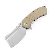 Kansept 1030A5 XL Korvid Stonewashed Linerlock Knife Sand Handles