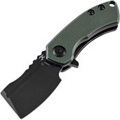 Kansept 3030A1 Mini Korvid Black Linerlock Knife Black/Green Handles