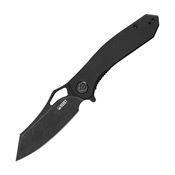 Kubey 310F Drake Black Stonewashed Linerlock Knife Black Handles